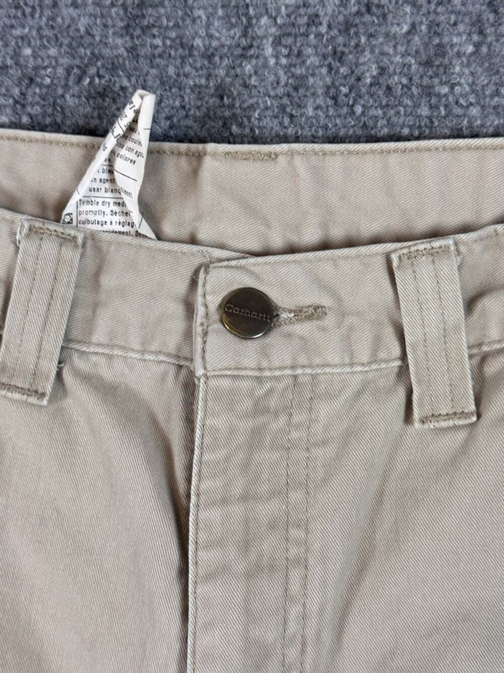 Carhartt Men’s Beige Canvas Cargo Shorts Cotton Relaxed Fit Faded Shorts Size 32 - Picture 10 of 10